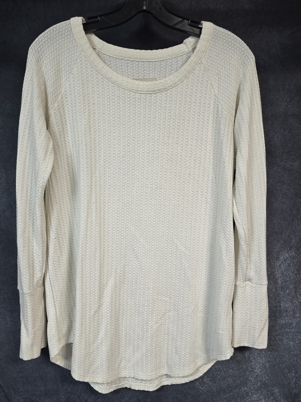 Chaser Long-Sleeve Waffle Knit Top in Cream